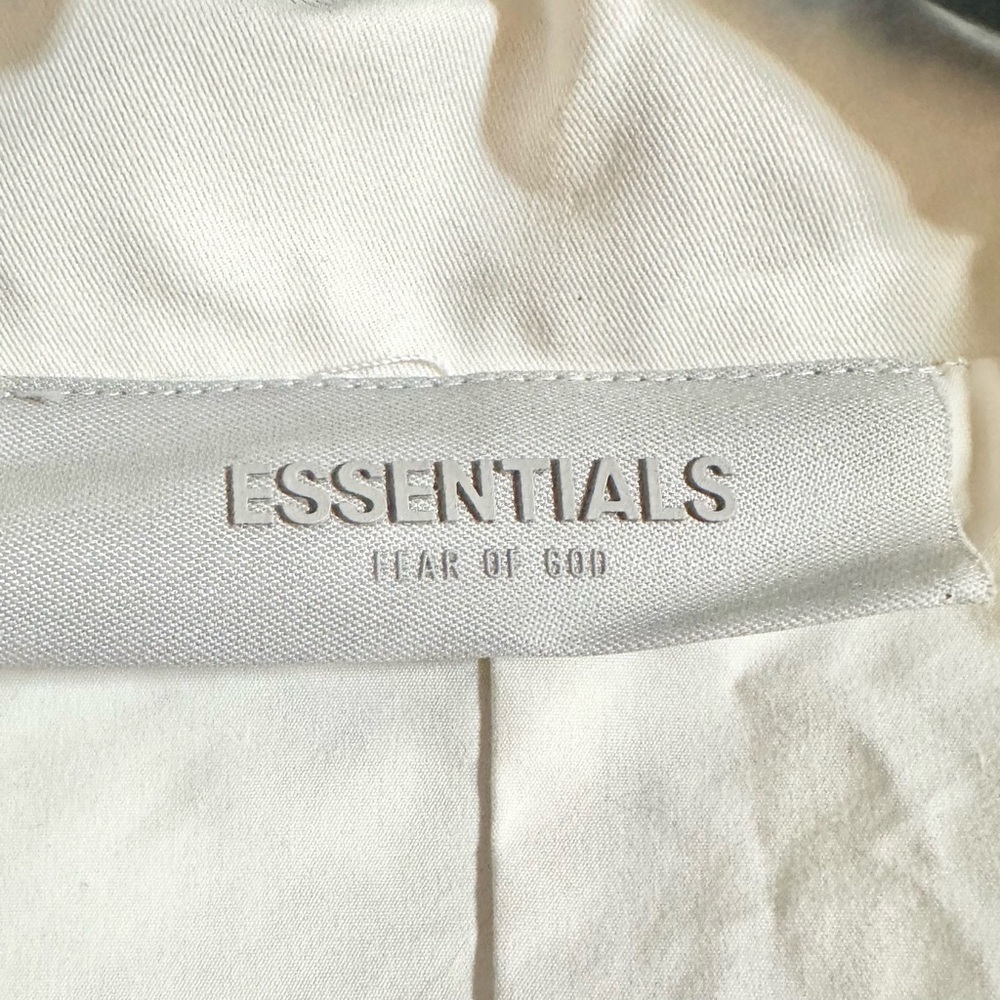 Feat of God ESSENTIALS Cream Cotton Blend Long Mid Length Trench Coat Size Large - Picture 6 of 9